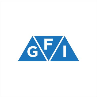 Beyaz arka planda FGI üçgen şekil logosu tasarımı. FGI yaratıcı harflerin baş harfleri logo kavramı. FGI üçgen şeklindeki logo tasarımı beyaz arkaplanda. FGI yaratıcı harf logosu kavramı.