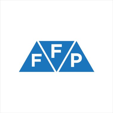 Beyaz arka planda FFP üçgen logo tasarımı. FFP yaratıcı harflerin baş harfleri logo kavramı.