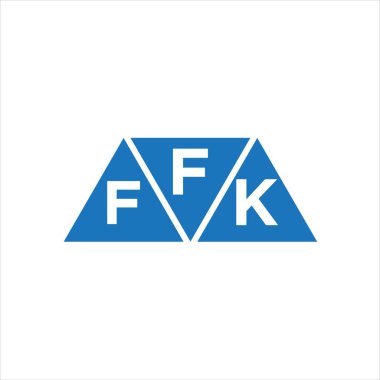 Beyaz arka planda FFK üçgen logo tasarımı. FFK yaratıcı harflerin baş harfleri logo kavramı.