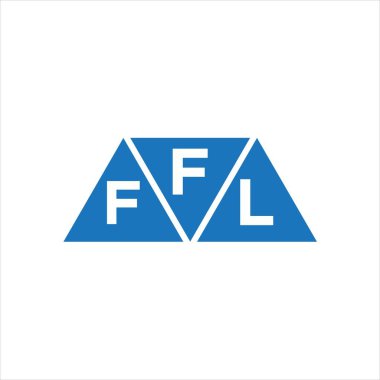 Beyaz arkaplanda FFL üçgen şekil logosu tasarımı. FFL yaratıcı harf logosu kavramı.