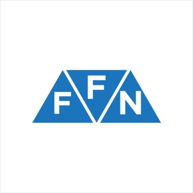 Beyaz arkaplanda FFN üçgen şekil logosu tasarımı. FFN yaratıcı harf logosu kavramı.