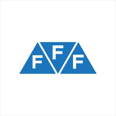 Beyaz arkaplanda FFF üçgen şekil logosu tasarımı. FFF yaratıcı harf logosu kavramı.