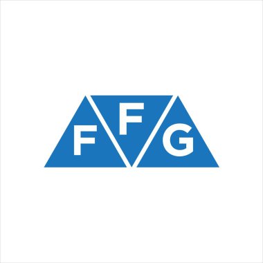 Beyaz arka planda FFG üçgen logo tasarımı. FFG yaratıcı harflerin baş harfleri logo kavramı.
