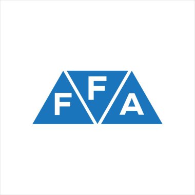 Beyaz arka planda FFA üçgen logo tasarımı. FFA yaratıcı harf logosu kavramı.