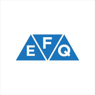 Beyaz arka planda FEQ üçgen şekil logosu tasarımı. FEQ yaratıcı harflerin baş harfleri logo kavramı.