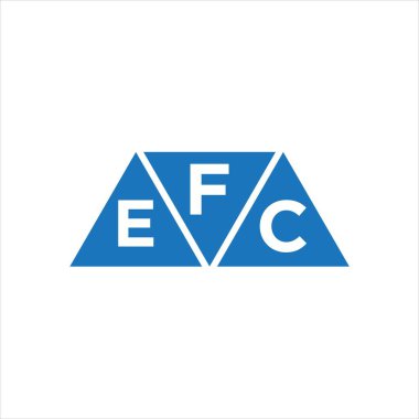 Beyaz arka planda FEC üçgen şekil logosu tasarımı. FEC yaratıcı harflerin baş harfleri logo kavramı.