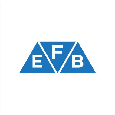Beyaz arka planda FEB üçgeni şekilli logo tasarımı. FEB yaratıcı harflerin baş harfleri logo kavramı.