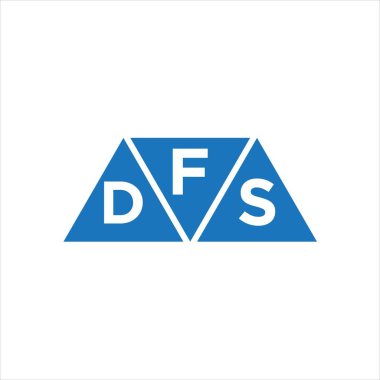 Beyaz arka planda FDS üçgeni şekilli logo tasarımı. FDS yaratıcı harflerin baş harfleri logo kavramı.