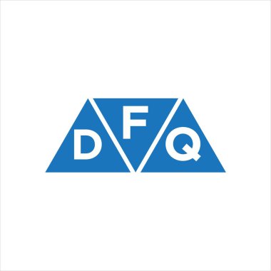 Beyaz arka planda FDQ üçgen şekil logosu tasarımı. FDQ yaratıcı harflerin baş harfleri logo kavramı.
