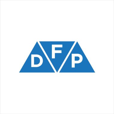 Beyaz arkaplanda FDP üçgen şekil logosu tasarımı. FDP yaratıcı harflerin baş harfleri logo kavramı.