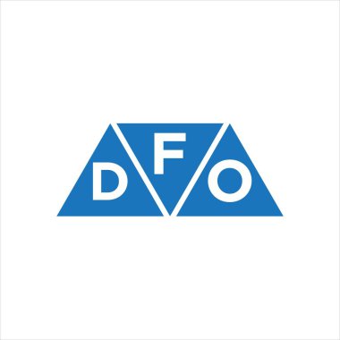Beyaz arkaplanda FDO üçgen şekil logosu tasarımı. FDO yaratıcı harf logosu kavramı.