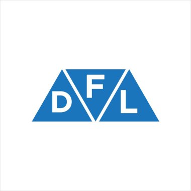 Beyaz arkaplanda FDL üçgen şekil logosu tasarımı. FDL yaratıcı harf logosu kavramı.