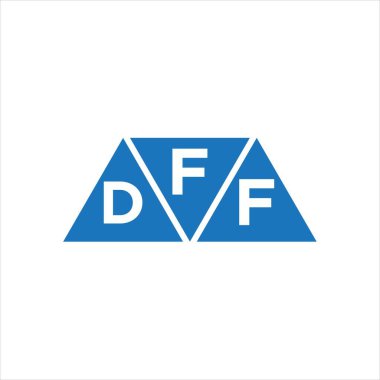 Beyaz arkaplanda FDF üçgen şekil logosu tasarımı. FDF yaratıcı harf logosu kavramı.