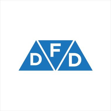 Beyaz arkaplanda FDD üçgen şekil logosu tasarımı. FDD yaratıcı harflerin baş harfleri logo kavramı.