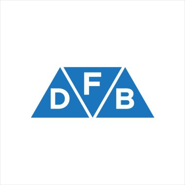 Beyaz arka planda FDB üçgen şekil logosu tasarımı. FDB yaratıcı harflerin baş harfleri logo kavramı.