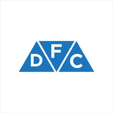 Beyaz arka planda FDC üçgen şekil logosu tasarımı. FDC yaratıcı harflerin baş harfleri logo kavramı.