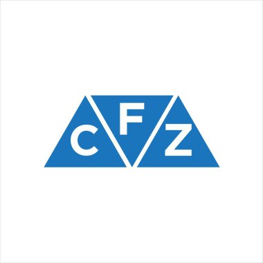 Beyaz arkaplanda FCZ üçgen şekil logosu tasarımı. FCZ yaratıcı harf logosu kavramı.