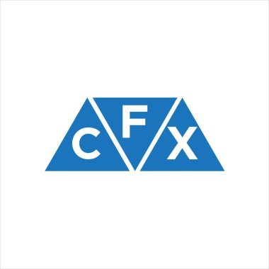 Beyaz arkaplanda FCX üçgen şekil logosu tasarımı. FCX yaratıcı harflerin baş harfleri logo kavramı.