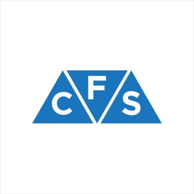 Beyaz arka planda FCS üçgen logo tasarımı. FCS yaratıcı harf logosu kavramı.