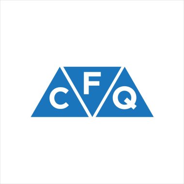 Beyaz arka planda FCQ üçgen şekil logosu tasarımı. FCQ yaratıcı harflerin baş harfleri logo kavramı.