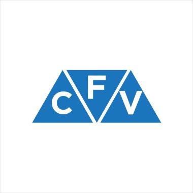 Beyaz arkaplanda FCV üçgen şekil logosu tasarımı. FCV yaratıcı harflerin baş harfleri logo kavramı.