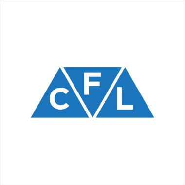 Beyaz arkaplanda FCL üçgen şekil logosu tasarımı. FCL yaratıcı harflerin baş harfleri logo kavramı.