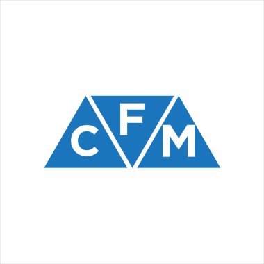 Beyaz arkaplanda FCM üçgen şekil logosu tasarımı. FCM yaratıcı harflerin baş harfleri logo kavramı.