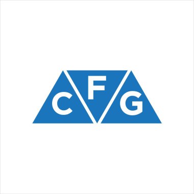 Beyaz arkaplanda FCG üçgen şekil logosu tasarımı. FCG yaratıcı harflerin baş harfleri logo kavramı.