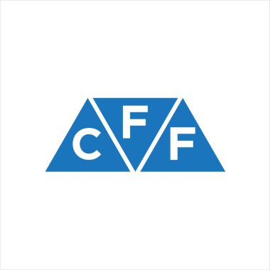 Beyaz arkaplanda FCF üçgen şekil logosu tasarımı. FCF yaratıcı harf logosu kavramı.