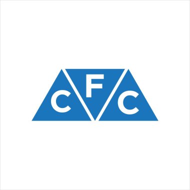 Beyaz arkaplanda FCC üçgen şekil logosu tasarımı. FCC yaratıcı harflerin baş harfleri logo kavramı.