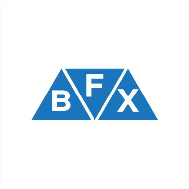 Beyaz arkaplanda FBX üçgen şekil logosu tasarımı. FBX yaratıcı harflerin baş harfleri logo kavramı.