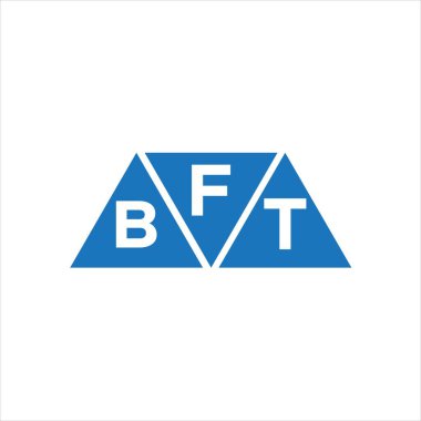 Beyaz arkaplanda FBT üçgen şekil logosu tasarımı. FBT yaratıcı harflerin baş harfleri logo kavramı.