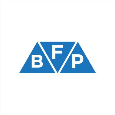 Beyaz arka planda FBP üçgeni şekilli logo tasarımı. FBP yaratıcı harf logosu kavramı.