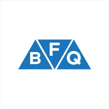 Beyaz arka planda FBQ üçgen şekil logosu tasarımı. FBQ yaratıcı harflerin baş harfleri logo kavramı.