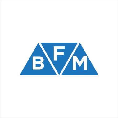 Beyaz arkaplanda FBM üçgen şekil logosu tasarımı. FBM yaratıcı harflerin baş harfleri logo kavramı.