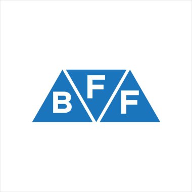 Beyaz arkaplanda FBF üçgen şekil logosu tasarımı. FBF yaratıcı harflerin baş harfleri logo kavramı.