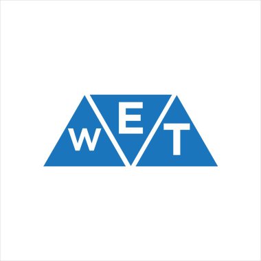 Beyaz arka planda EWT üçgen logo tasarımı. EWT yaratıcı harflerin baş harfleri logo kavramı.