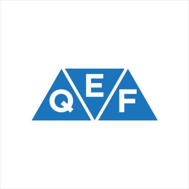 Beyaz arkaplanda EQF üçgen şekil logosu tasarımı. EQF yaratıcı harflerin baş harfleri logo kavramı.
