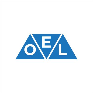 Beyaz arkaplanda EOL üçgen şekil logosu tasarımı. EOL yaratıcı harflerin baş harfleri logo kavramı.