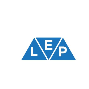 Beyaz arkaplanda ELP üçgen şekil logosu tasarımı. ELP yaratıcı harflerin baş harfleri logo kavramı.