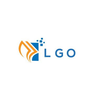 Beyaz arka planda LGO kredi onarım logosu tasarımı. LGO yaratıcı harflerin baş harfleri grafik harfi logosu konsepti. LGO işletme finans logosu tasarımı.