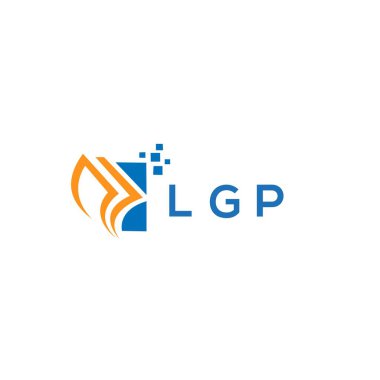 Beyaz arka planda LGP kredi onarım logosu tasarımı. LGP yaratıcı baş harfleri Growth grafik harf logosu konsepti. LGP işletme finans logosu tasarımı.