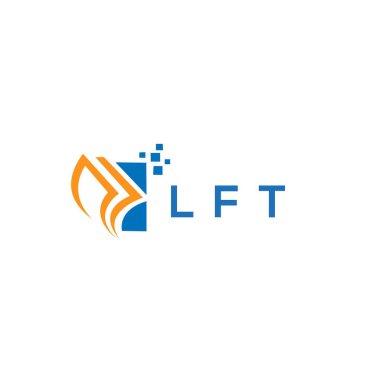 Beyaz arka planda LFT kredi onarım logosu tasarımı. LFT yaratıcı harflerin baş harfleri grafik harfi logosu konsepti. LFT işletme finans logosu tasarımı.