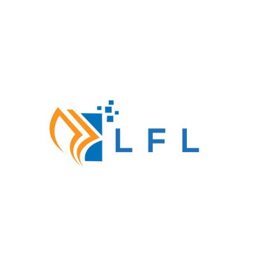 Beyaz arka planda LFL kredi onarım logosu tasarımı. LFL yaratıcı harflerin baş harfleri grafik harfi logosu konsepti. LFL işletme finans logosu tasarımı.