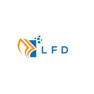 Beyaz arka planda LFD kredi onarım logosu tasarımı. LFD yaratıcı harflerin baş harfleri, grafiksel logo konsepti. LFD işletme finans logosu tasarımı.