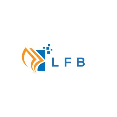 Beyaz arka planda LFB kredi onarım logosu tasarımı. LFB yaratıcı harflerin baş harfleri, grafiksel logo konsepti. LFB işletme finans logosu tasarımı.