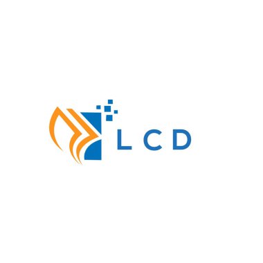Beyaz arka planda LCD kredi onarım logosu tasarımı. LCD yaratıcı baş harfleri Growth grafik harfi logosu konsepti. LCD işletme finans logosu tasarımı.
