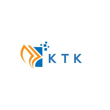 Beyaz arka planda KTK kredi onarım logosu tasarımı. KTK yaratıcı baş harfleri Growth grafik harf logosu konsepti. KTK işletme finans logosu tasarımı.