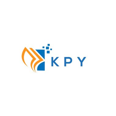 Beyaz arka planda KPY kredi onarım logosu tasarımı. KPY yaratıcı harflerin baş harfleri Grafik Harf Logosu. KPY işletme finans logosu tasarımı.