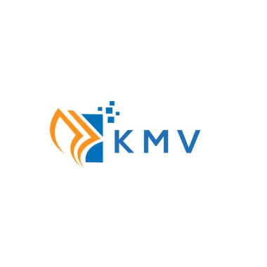 Beyaz arka planda KMV kredi onarım logosu tasarımı. KMV yaratıcı harflerin baş harfleri. Grafik harfi logosu kavramı. KMV işletme finans logosu tasarımı.